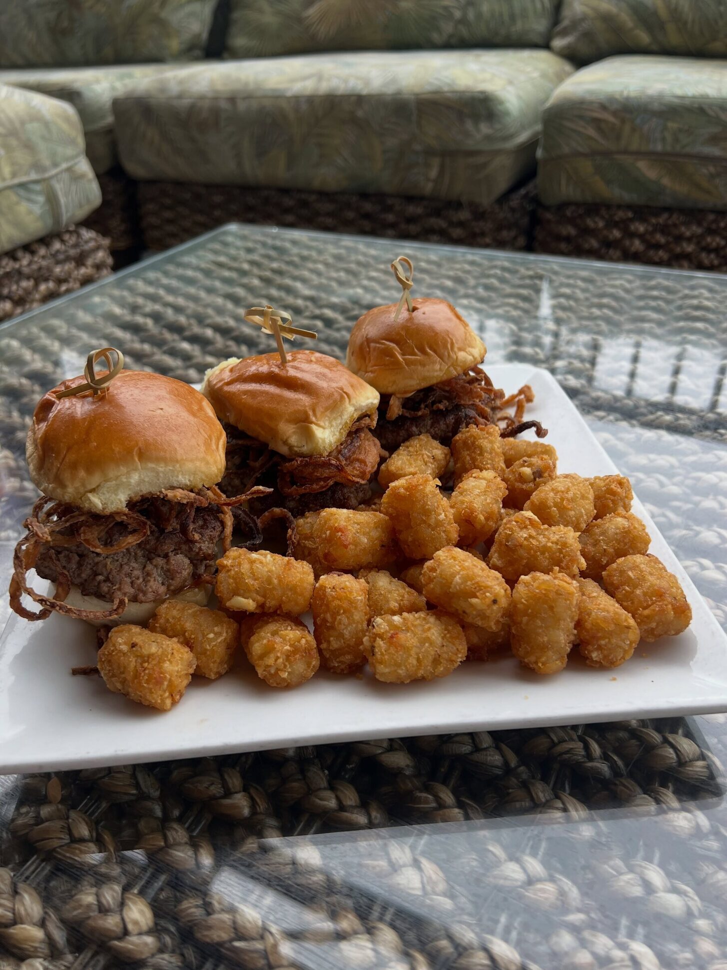 Sliders and tater tots